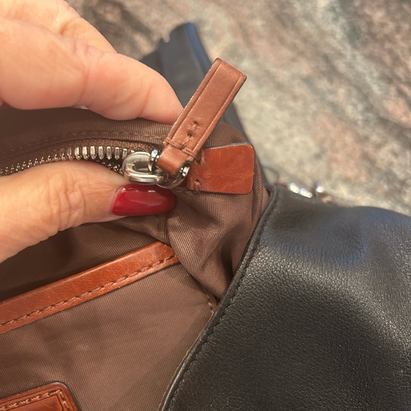 Tumi Leather Black and Brown Women's Hobo Bag - Picture 5 of 14